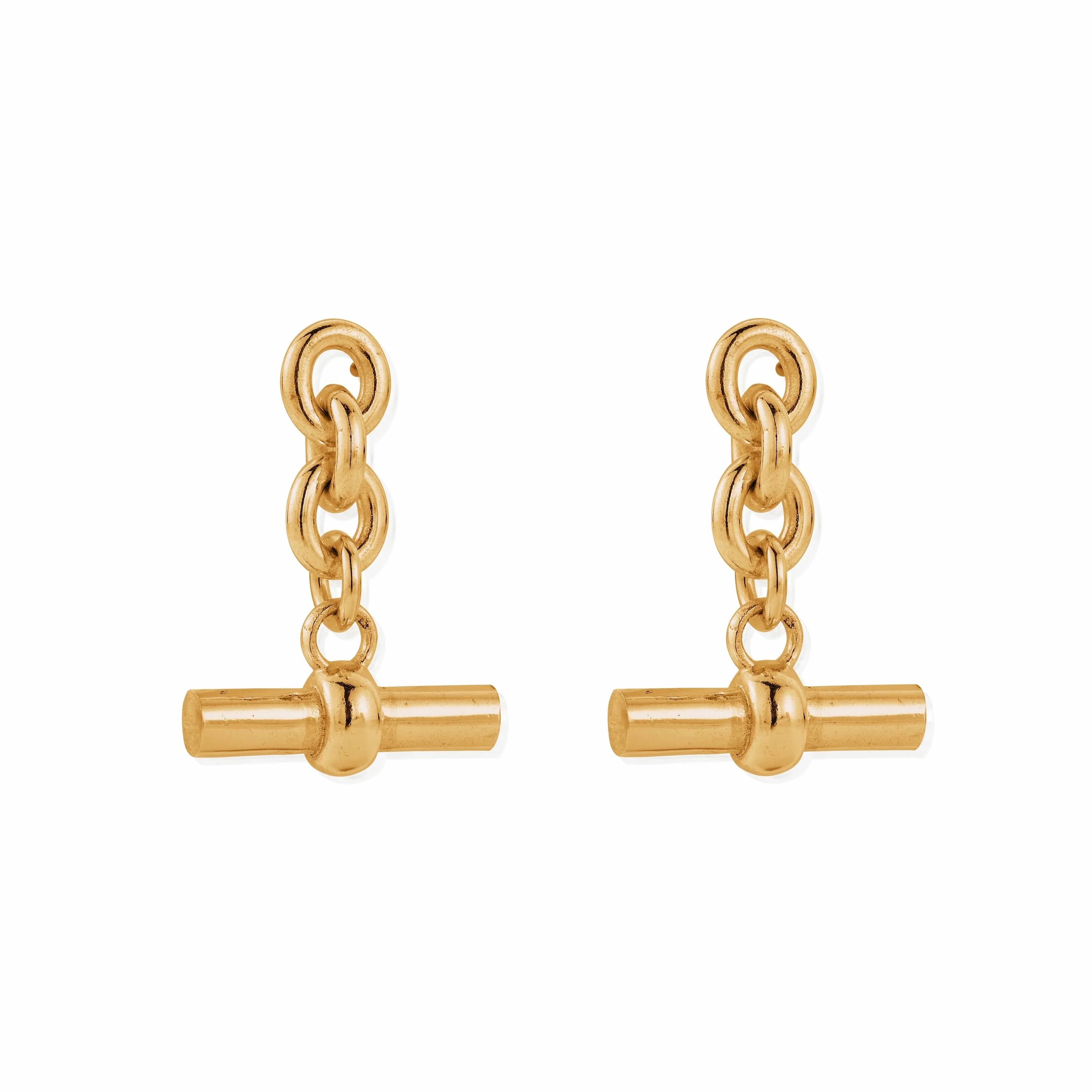 Anchor Chain 3 Link T-Bar Earrings - Image 3