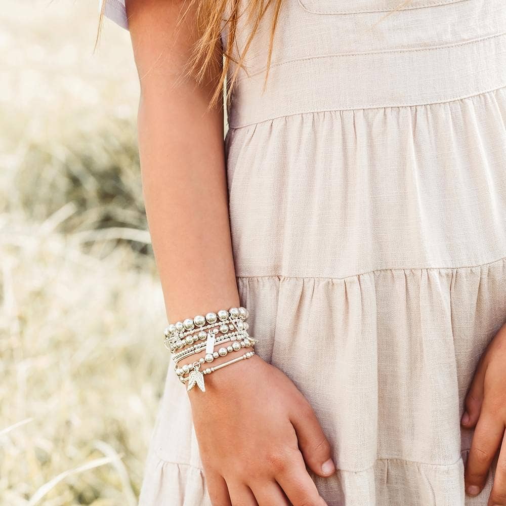 Children's Cute Charm Heart In Feather Bracelet - Image 2