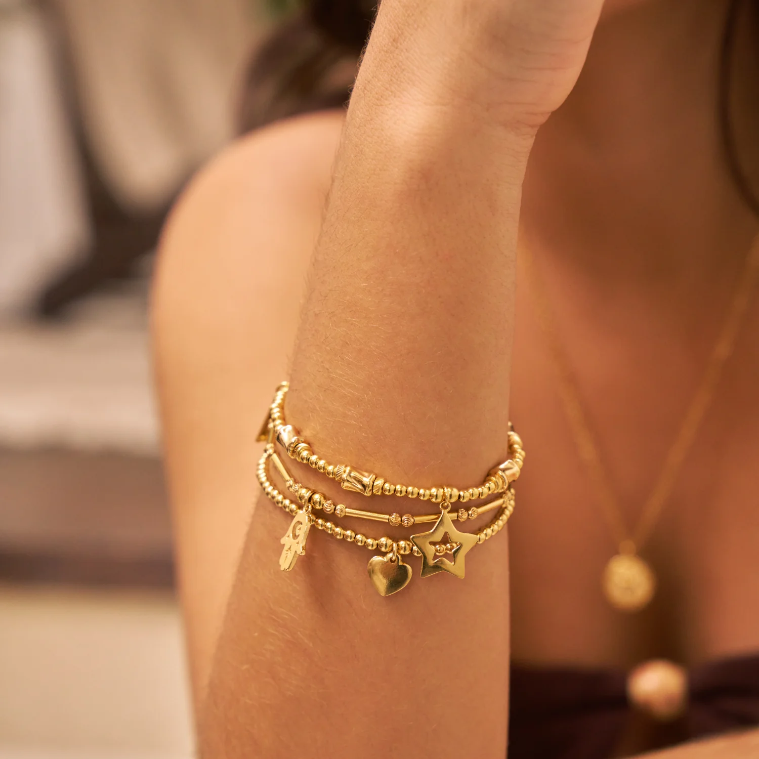 Cute Charm Chunky Twist Open Star Bracelet - Image 2