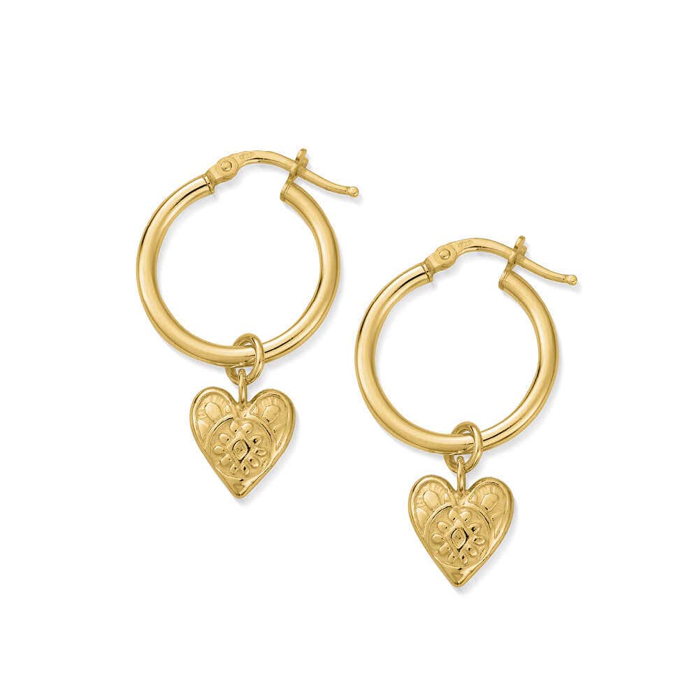 Decorated Heart Hoop Earrings - Image 7