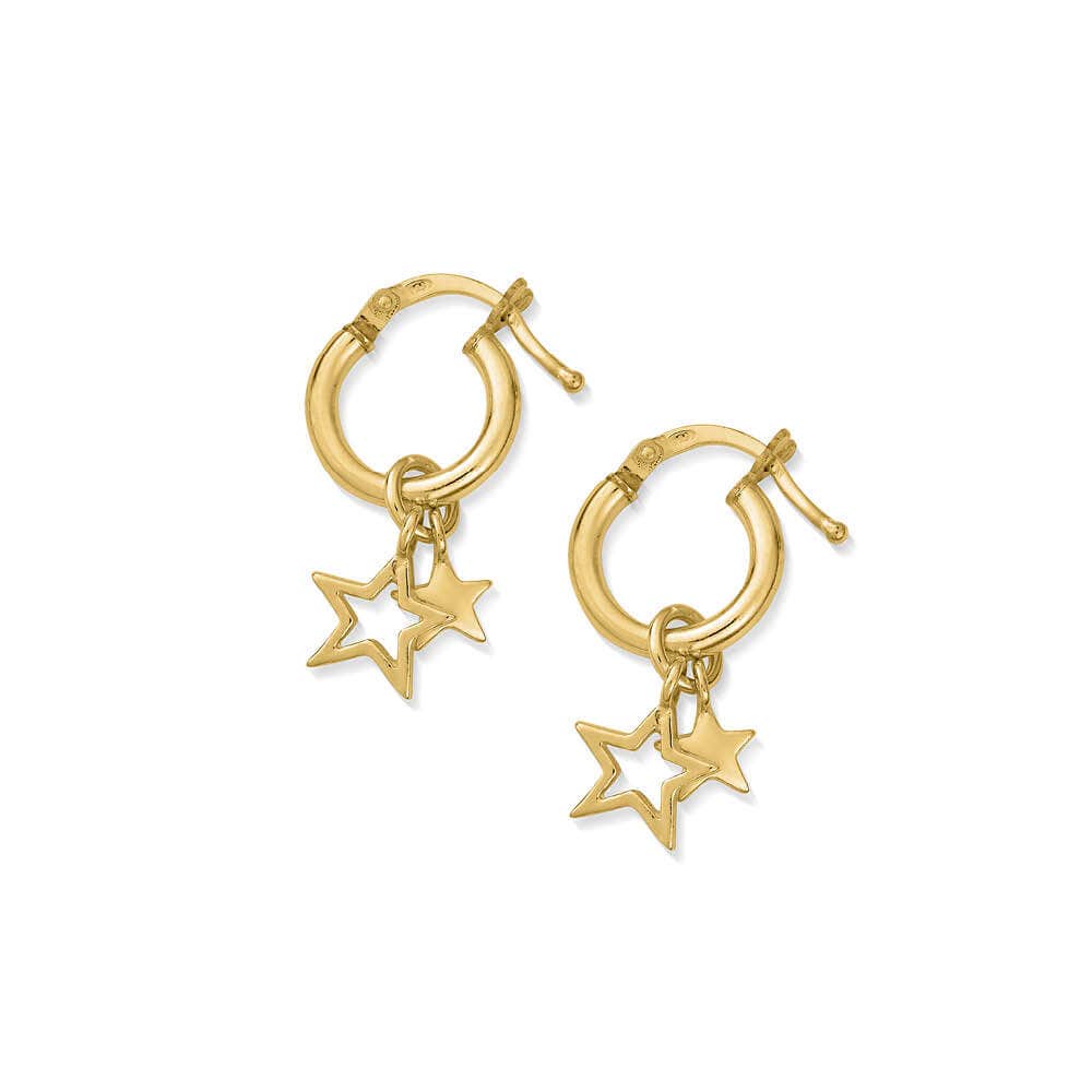 Double Star Small Hoop Earrings - Image 4
