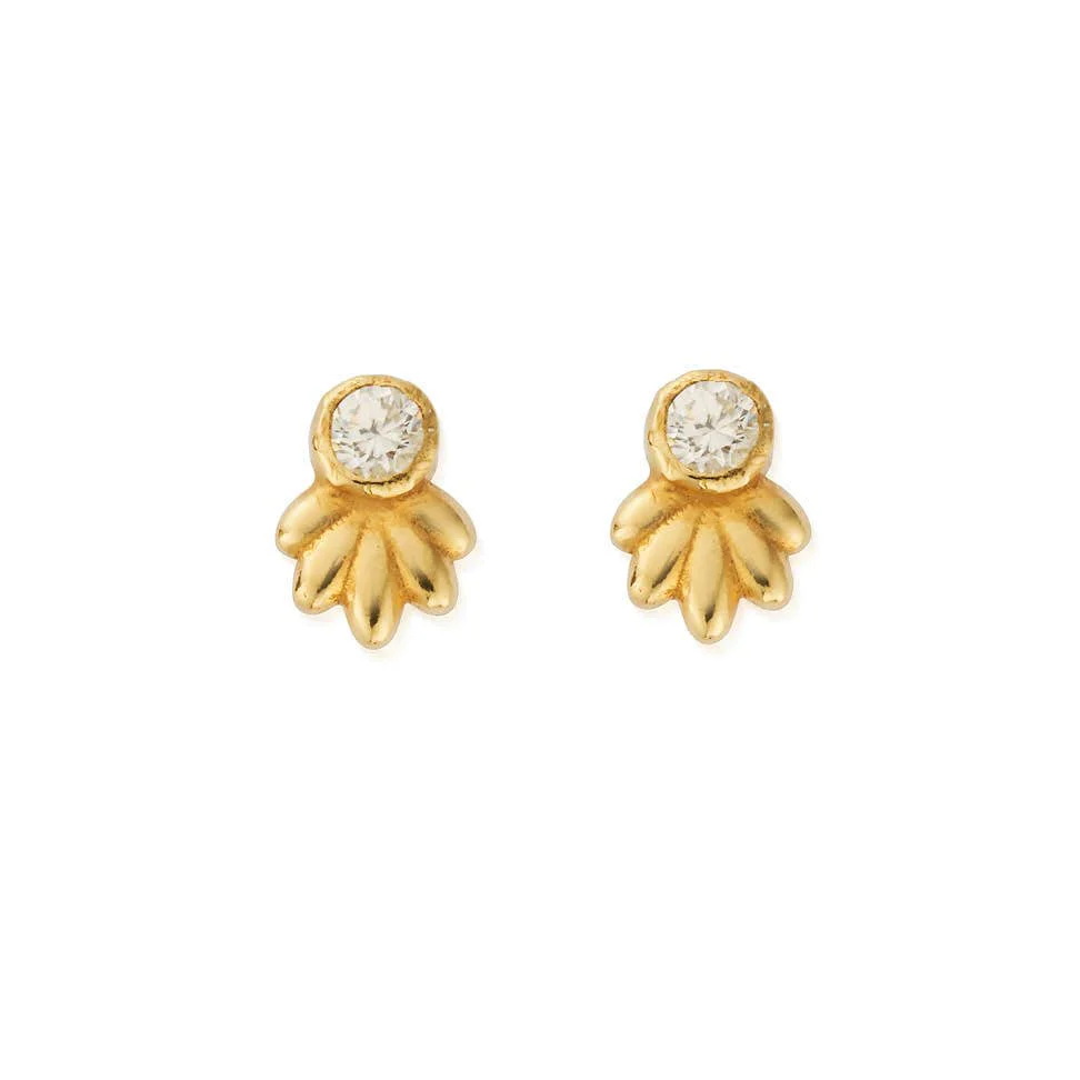Glistening Flower Bud Stud Earrings - Image 3