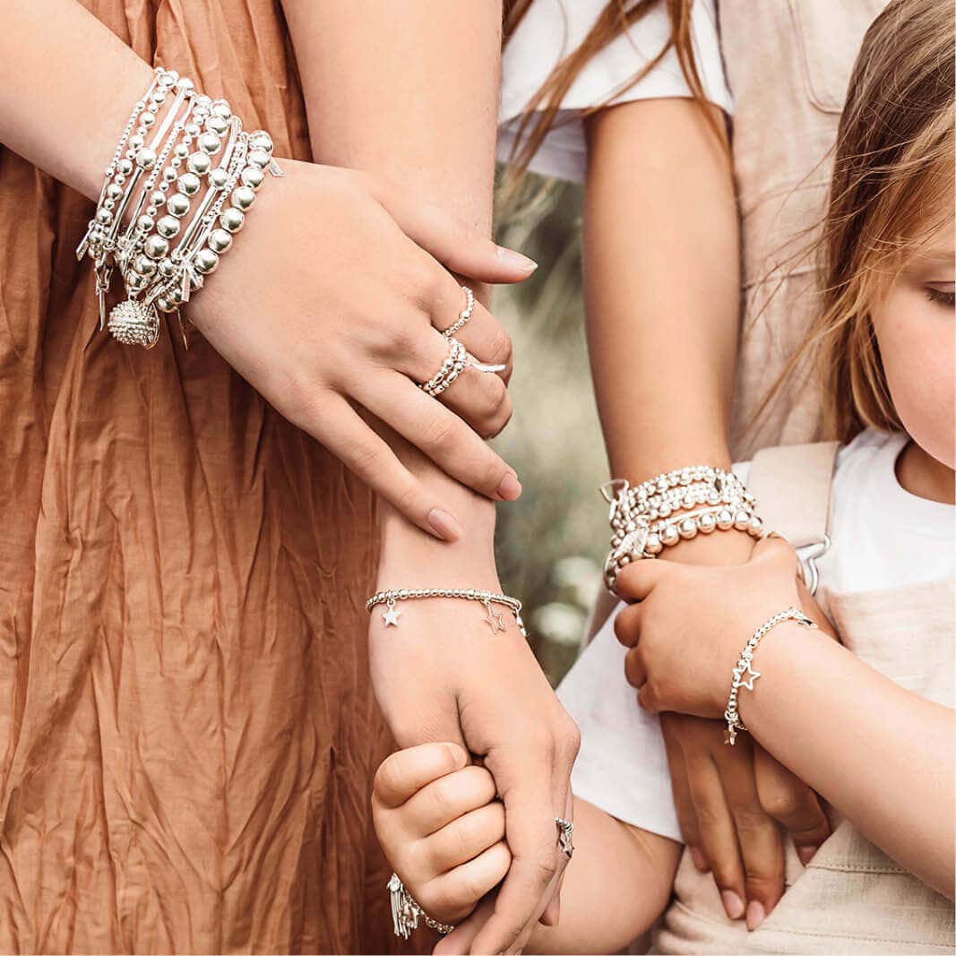 Children's Mini Cube Interlocking Love Heart Bracelet - Image 2
