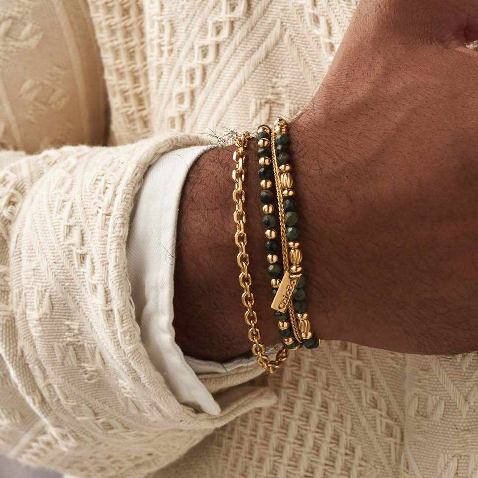 Kambaba Jasper Twisted Rice Bracelet Gift Set - Men's Adult & Child - Image 2