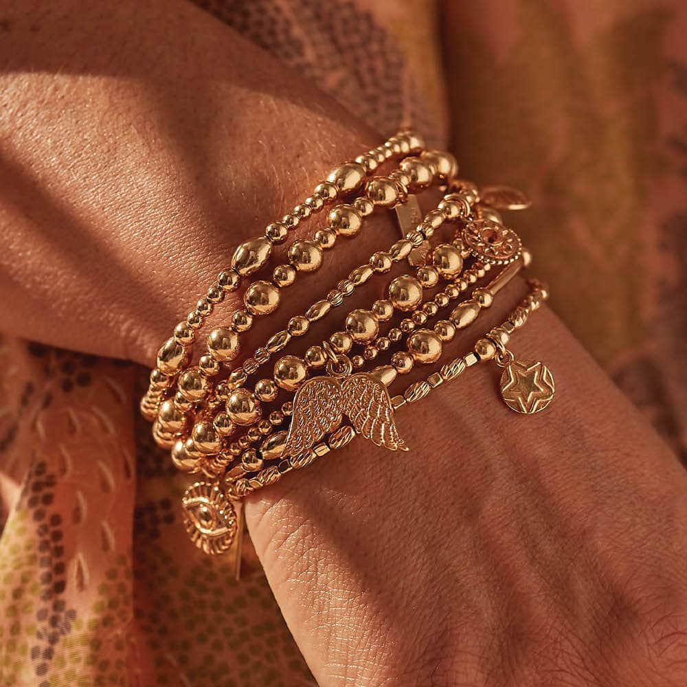 Mini Small Ball Double Angel Wing Bracelet - Image 2