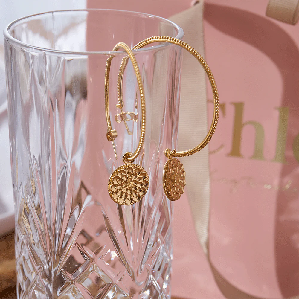Moonflower Hoop Earrings - Image 5