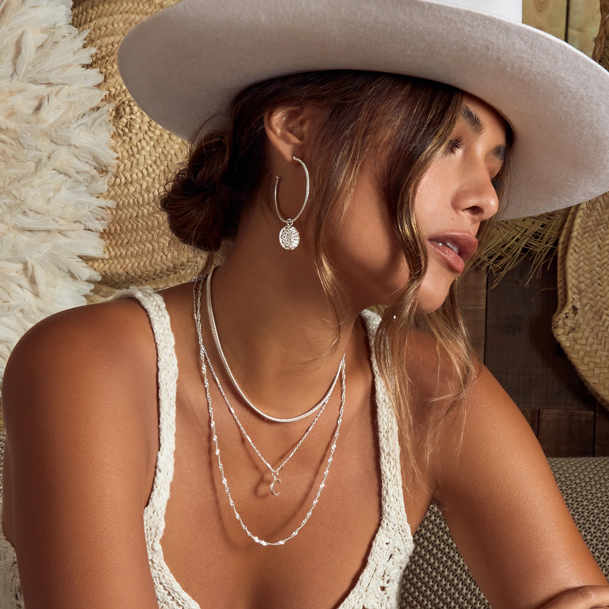 Moonflower Hoop Earrings - Image 8