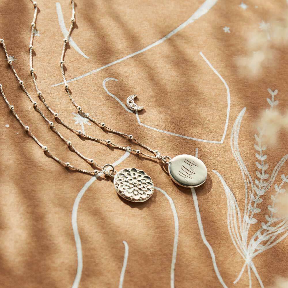 Personalised Bobble Chain Moonflower Necklace - Image 11
