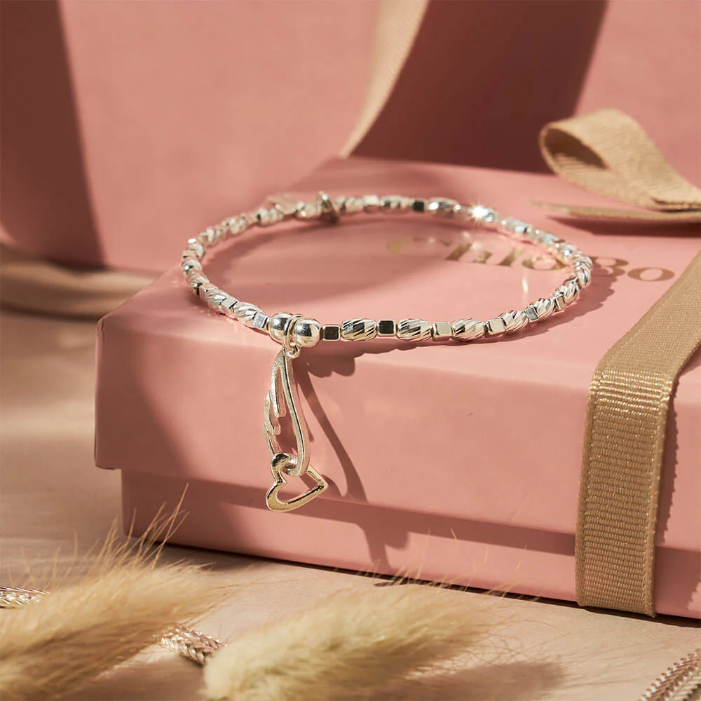 Soul Glow Interlocking Heart & Angel Wing Bracelet - Image 9