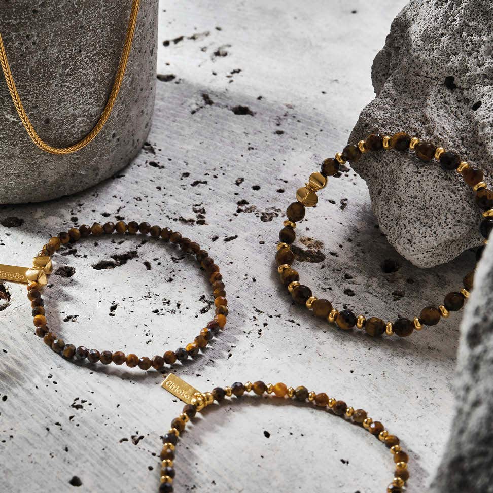Men's Gold Tiger's Eye Mini Disc Bracelet - Image 5
