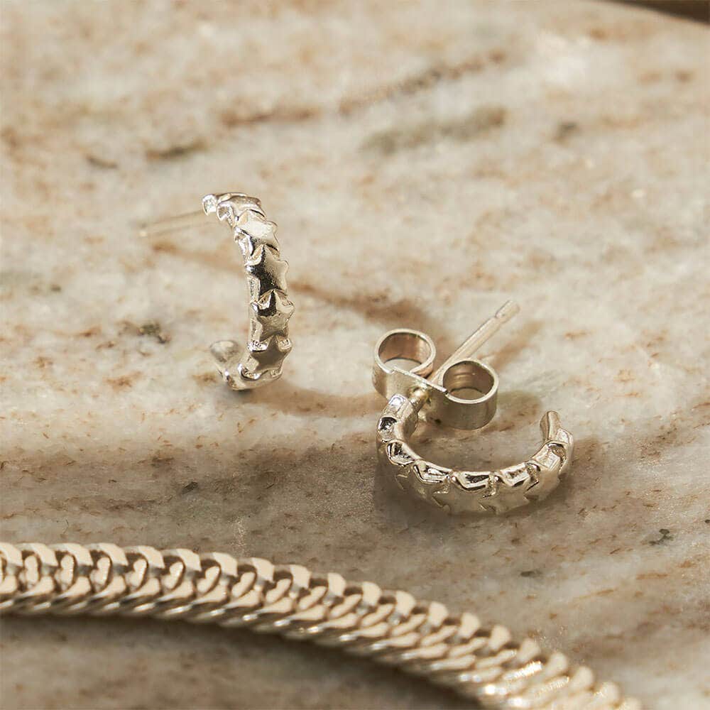 Tiny Multi Star Huggie Hoops - Image 4