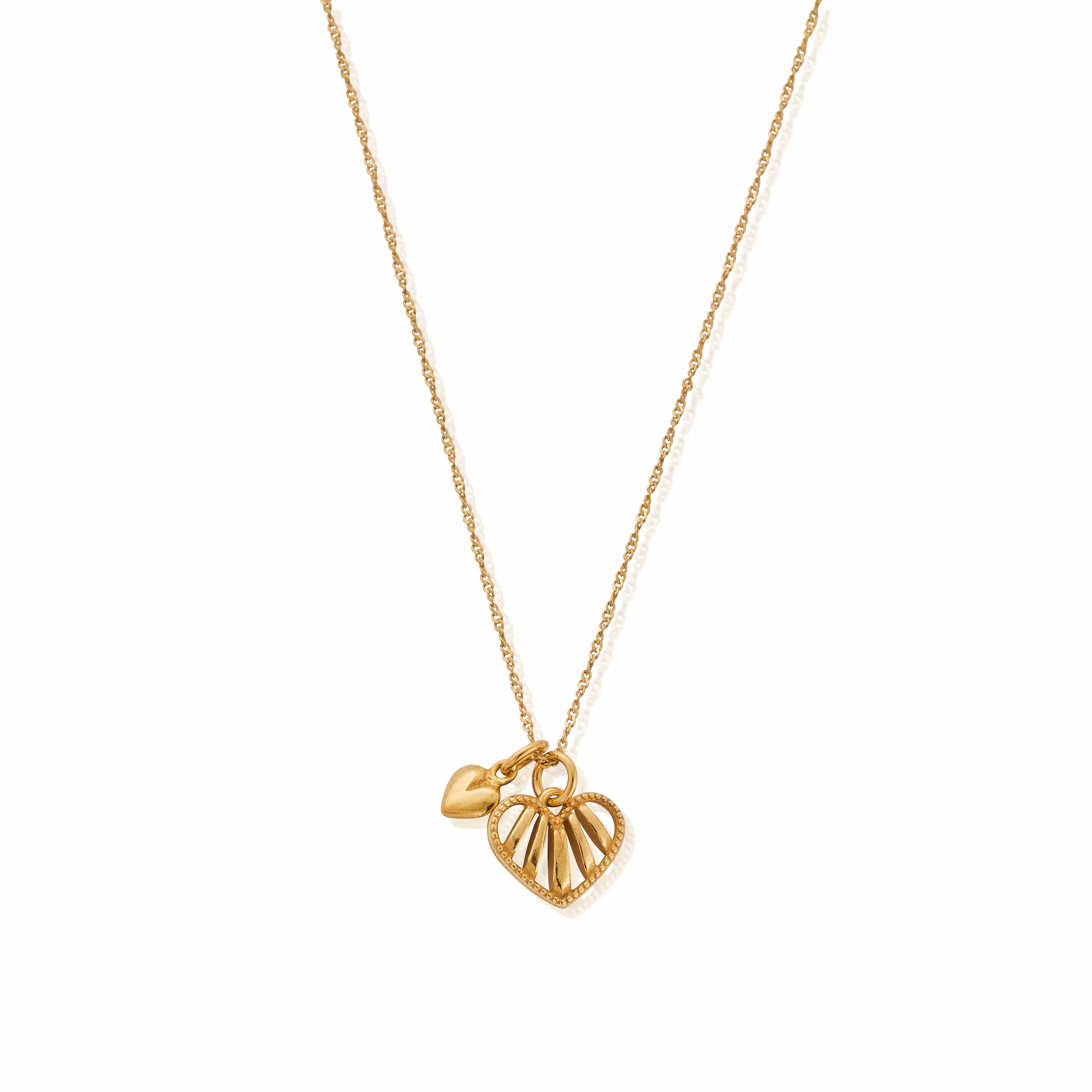 Tiny Twisted Rope Chain Loving Hearts Necklace - Image 3