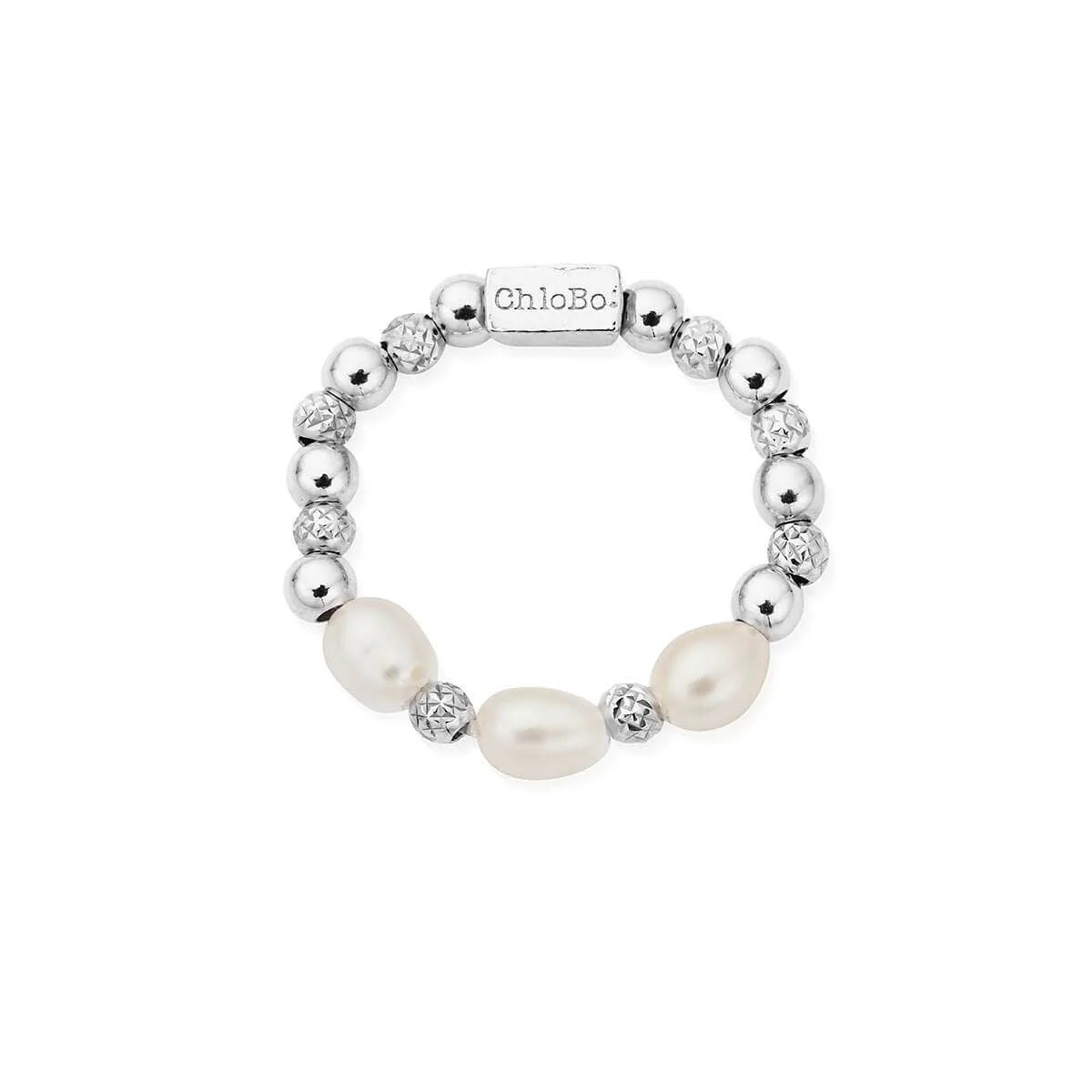 Triple Sparkle Pearl Ring - Image 4