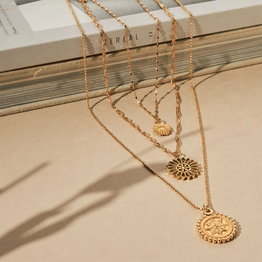 Twisted Rope Chain Flower Mandala Necklace - Image 4